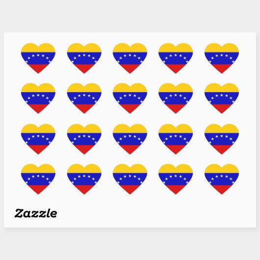 Vlag van Venezuela Hart Sticker (Vel)