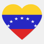 Vlag van Venezuela Hart Sticker (Voorkant)