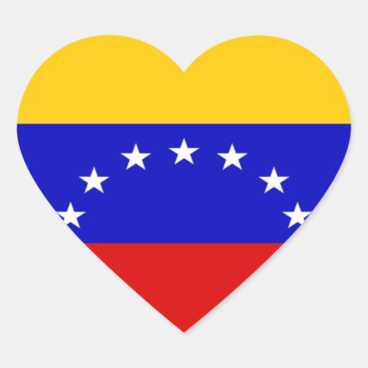 Vlag van Venezuela Hart Sticker (Voorkant)