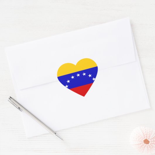 Vlag van Venezuela Hart Sticker (Envelop)