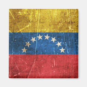 vlag van Venezuela met ouderdom en kraakbedekking Magneet