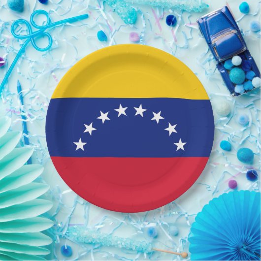 Vlag van Venezuela Papieren Bordje (Feest)