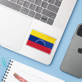 Vlag van Venezuela Sticker (Laptop met iPhone)