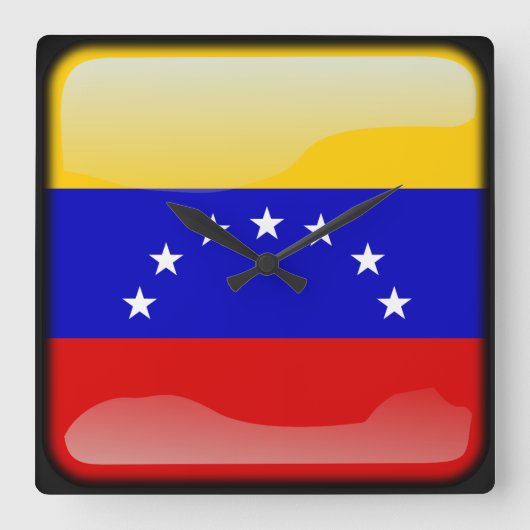 Vlag van Venezuela Vierkante Klok (Voorkant)