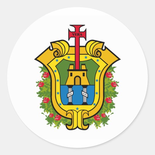 Vlag van Veracruz Ronde Sticker (Voorkant)