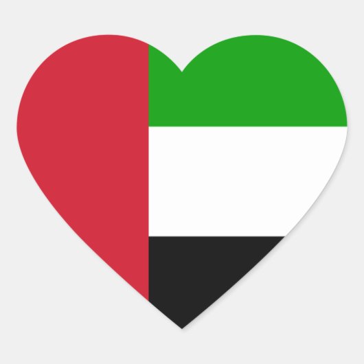 vlag van verenigde arabische emiraten hart sticker (Voorkant)