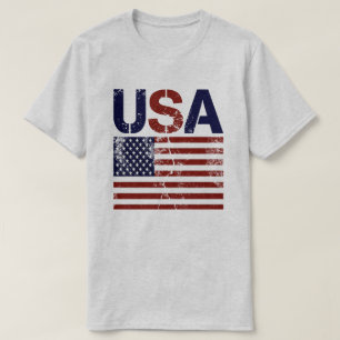 Vlag van Verenigde Staten Distressed T-shirt