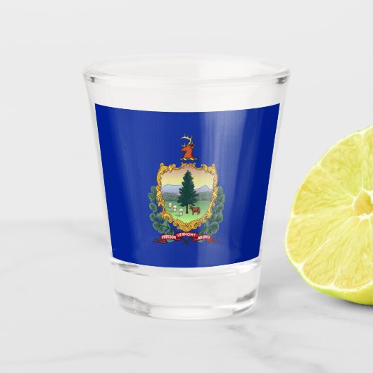 vlag van Vermont Shot Glas (Voorkant)