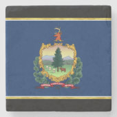 vlag van Vermont Stenen Onderzetter (Voorkant)