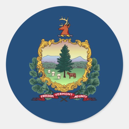Vlag van Vermonter Vlag van Vermont Ronde Sticker (Voorkant)