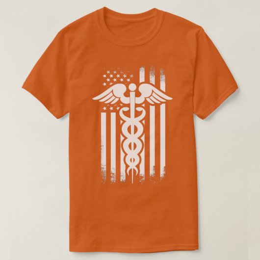 vlag van verpleegsters Caduceus T-shirt (Design voorkant)