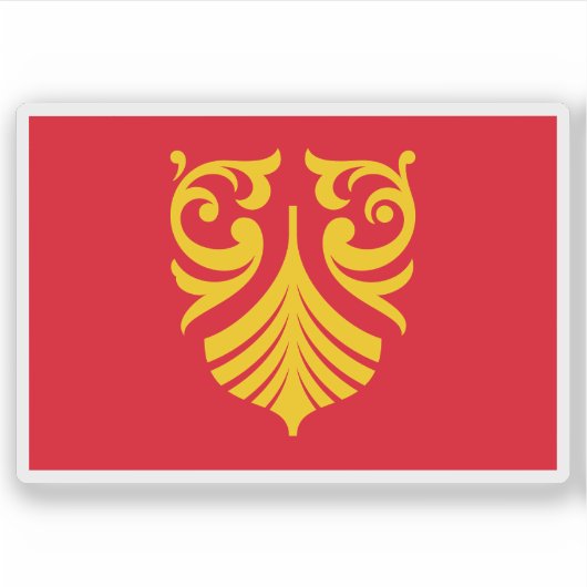Vlag van Vestfold of Telemark, Noorwegen Sticker (Voorkant)