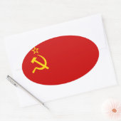 Vlag van VIER Sovjet-Unie Ovale Sticker (Envelop)