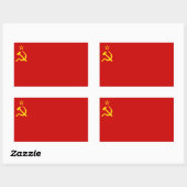 Vlag van VIER Sovjet-Unie Rechthoekige Sticker (Vel)