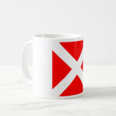 vlag van vier zeemijlmerken van het zeemijlmerk koffiemok (Voorkant links)