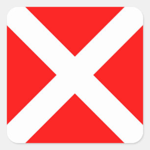vlag van vier zeemijlmerken van het zeemijlmerk vierkante sticker