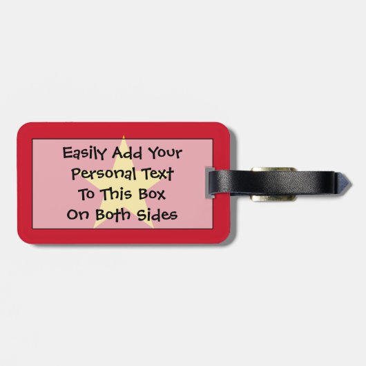 Vlag van Vietnam - Gebruiksrechtop. Bagagelabel (Achterkant horizontaal)