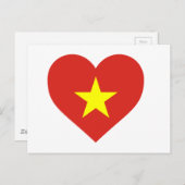 Vlag van Vietnam - I Love Viam - Cờ đsao vàng Briefkaart (Voorkant / Achterkant)