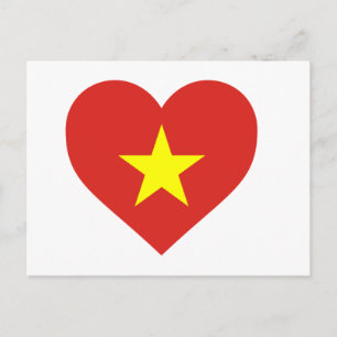 Vlag van Vietnam - I Love Viam - Cờ đsao vàng Briefkaart