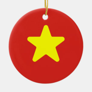 Vlag van Vietnam Keramisch Ornament