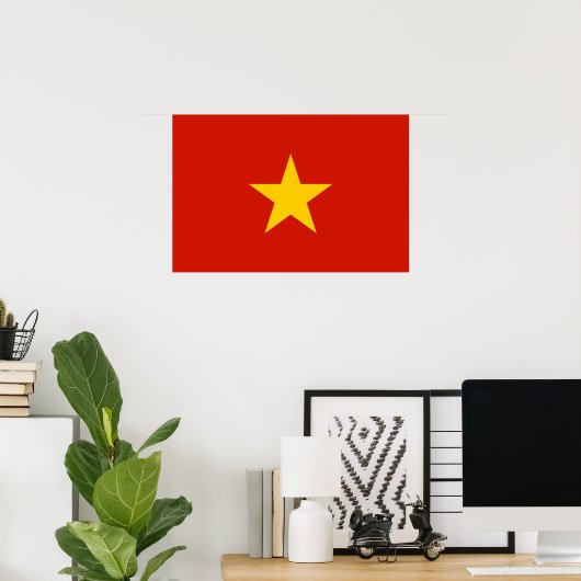 Vlag van Vietnam Poster (Thuiskantoor)