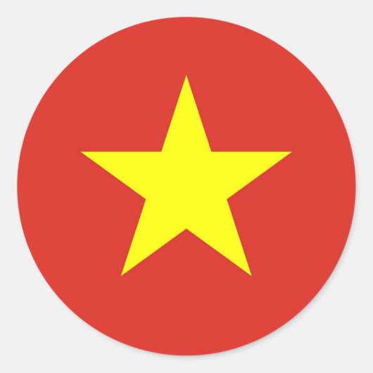 Vlag van Vietnam - Qulustrc kỳ Việt Nam Ronde Sticker (Voorkant)