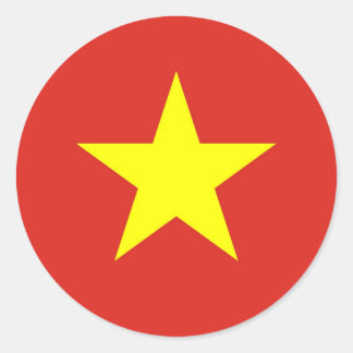 Vlag van Vietnam - Qulustrc kỳ Việt Nam Ronde Sticker