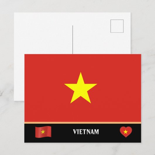 Vlag van Vietnam & reis naar het land Vietnam Briefkaart (Voorkant / Achterkant)