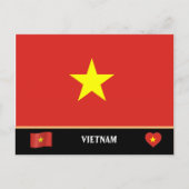 Vlag van Vietnam & reis naar het land Vietnam Briefkaart (Voorkant)