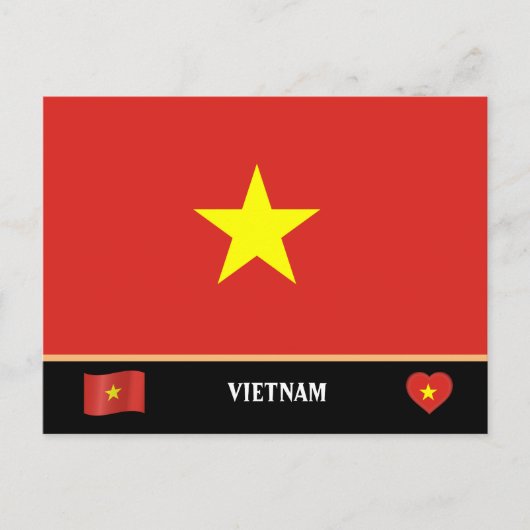 Vlag van Vietnam & reis naar het land Vietnam Briefkaart (Voorkant)