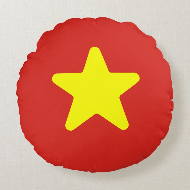Vlag van Vietnam Rond Kussen (Voorkant)