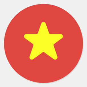 Vlag van Vietnam Ronde Sticker