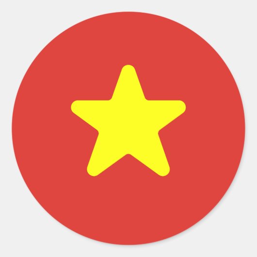 Vlag van Vietnam Ronde Sticker (Voorkant)