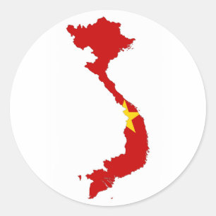 vlag van vietnam ronde sticker