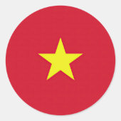 Vlag van Vietnam Ronde Sticker (Voorkant)
