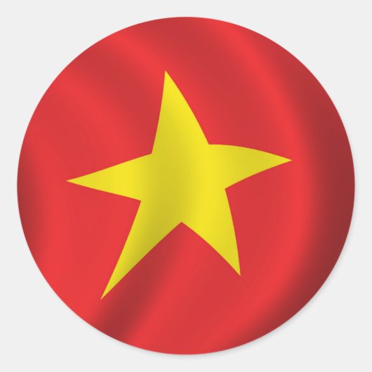 Vlag van Vietnam Ronde Sticker (Voorkant)