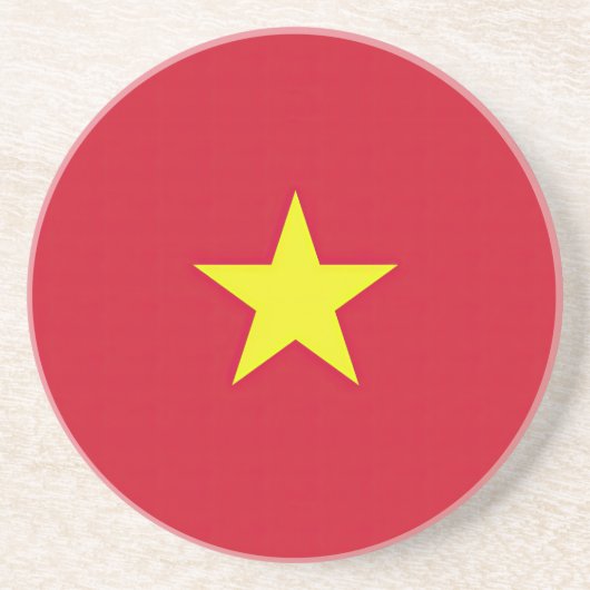 Vlag van Vietnam Zandsteen Onderzetter (Voorkant)