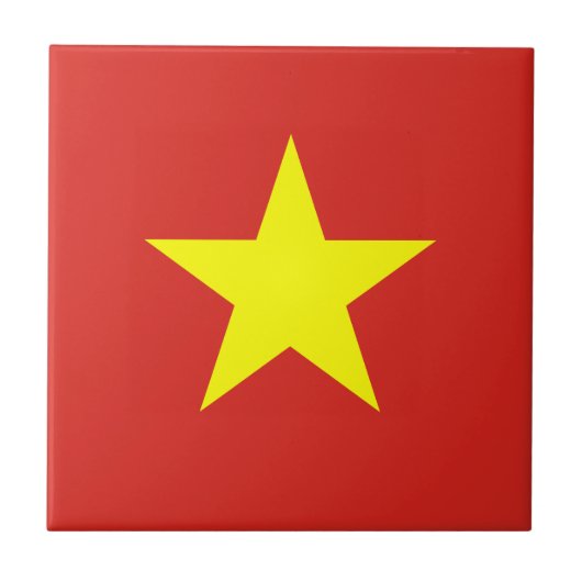 Vlag van Vietnamese keramische Tegel Tegeltje (Voorkant)