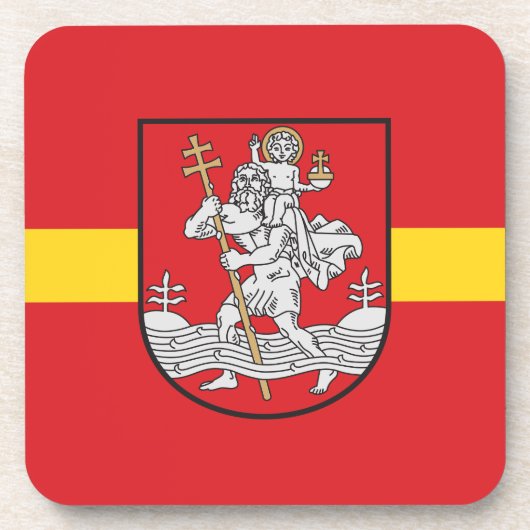 Vlag van Vilnius, Litouwen Beverage Coaster Bier Onderzetter (Voorkant)