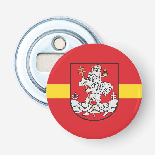 Vlag van Vilnius, Litouwen Flesopener Button Flesopener (Voorkant)