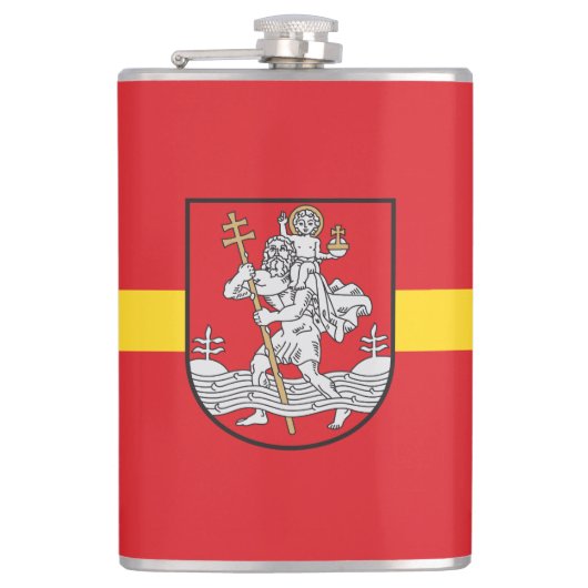 Vlag van Vilnius, Litouwen Hip Flask Heupfles (Voorkant)