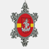 Vlag van Vilnius, Litouwen Snowflake Pewter Christ Tin Sneeuwvlok Ornament (Links)