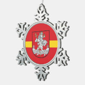Vlag van Vilnius, Litouwen Snowflake Pewter Christ Tin Sneeuwvlok Ornament (Rechts)