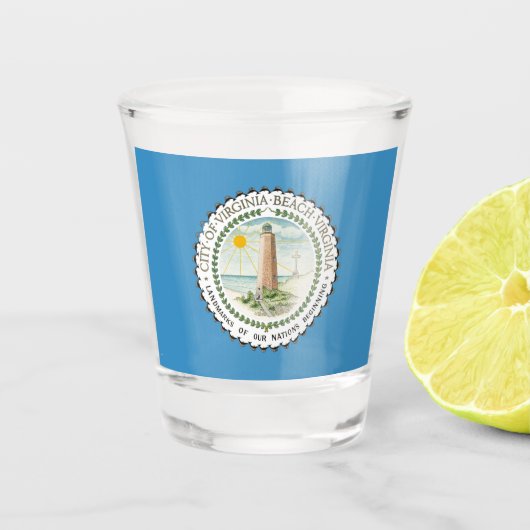 vlag van Virginia Beach Shot Glas (Voorkant)