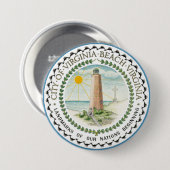 Vlag van Virginia Beach, Virginia Ronde Button 7,6 Cm (Voorkant /achterkant)