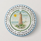 Vlag van Virginia Beach, Virginia Ronde Button 7,6 Cm (Voorkant)