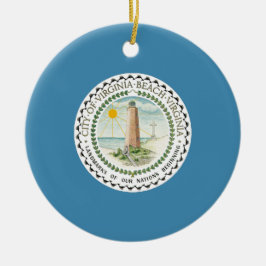 Vlag van Virginia Beach (Virginia, VS) Keramisch Ornament
