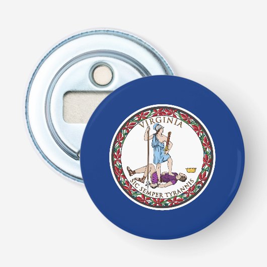 Vlag van Virginia Button Flesopener (Voorkant)