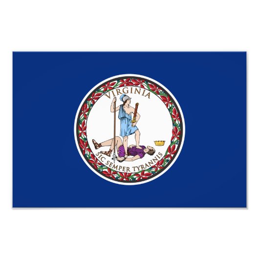 Vlag van Virginia Foto Afdruk (Voorkant)