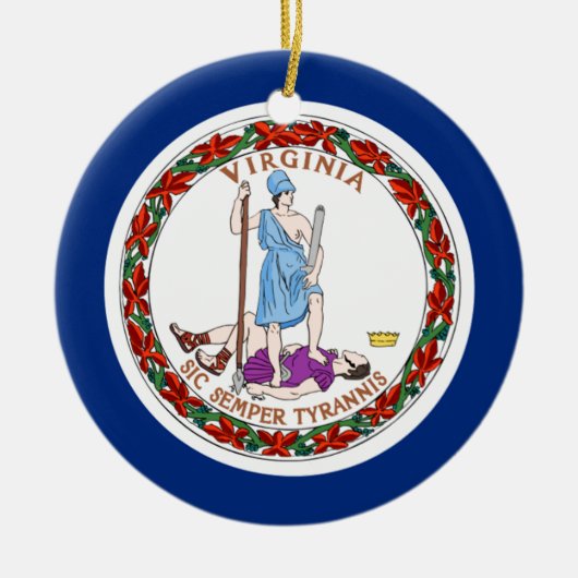 Vlag van Virginia Keramisch Ornament (Voorkant)